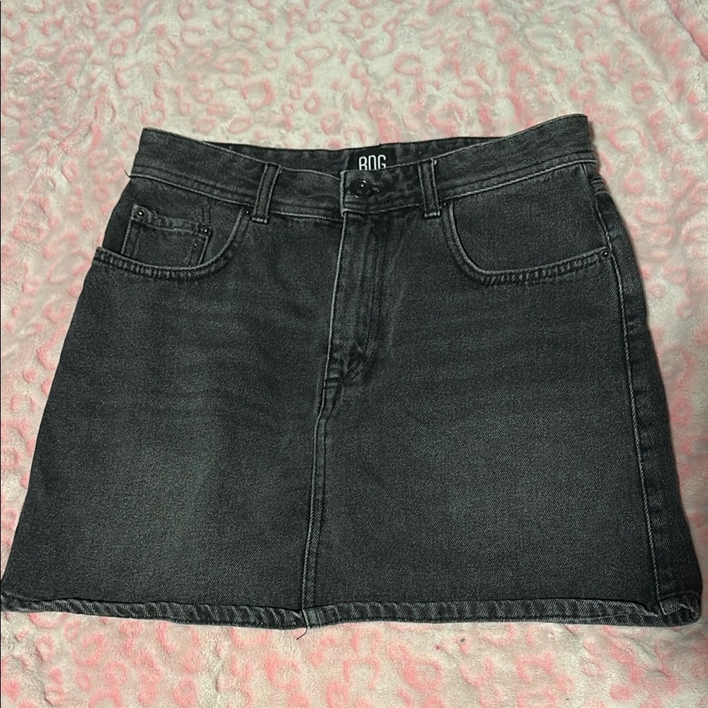 Chic Urban Outfitters Grey Denim Mini Skirt